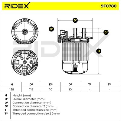 Kraftstofffilter RIDEX 9F0780 9F0780 - foto 3
