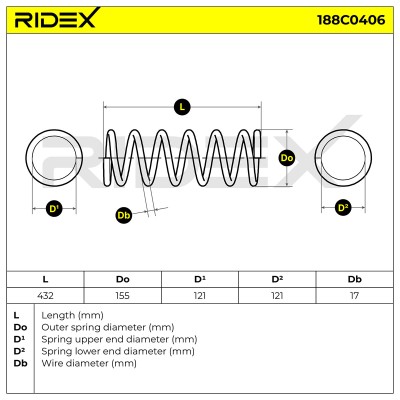 Fahrwerksfeder RIDEX 188C0406 188C0406 - foto 6