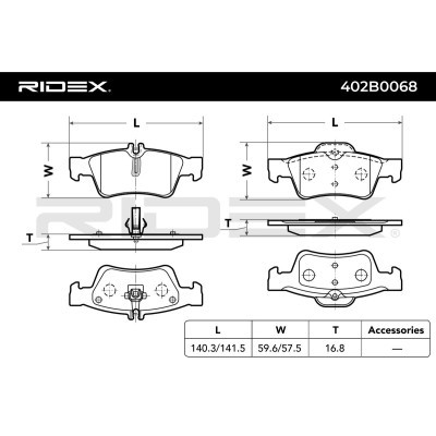 Bremsbeläge Satz RIDEX 402B0068 402B0068 - foto 3