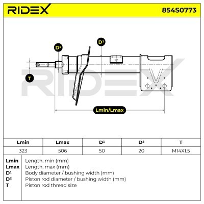 Stoßdämpfer RIDEX 854S0773 854S0773 - foto 8