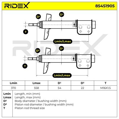 Stoßdämpfer RIDEX 854S1905 854S1905 - foto 5