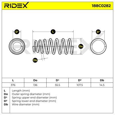Fahrwerksfeder RIDEX 188C0282 188C0282 - foto 5