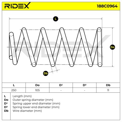 Fahrwerksfeder RIDEX 188C0964 188C0964 - foto 5