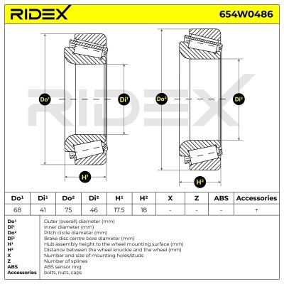 Radlager RIDEX 654W0486 654W0486 - foto 7