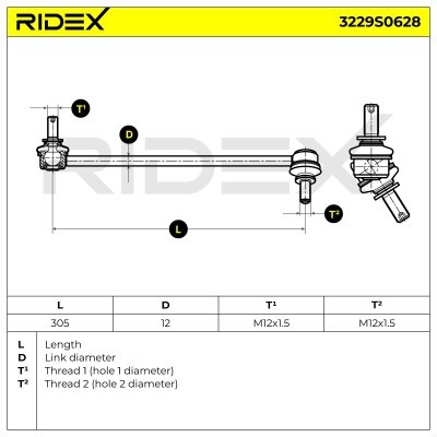 Stabilisator Stange RIDEX 3229S0628 3229S0628 - foto 7