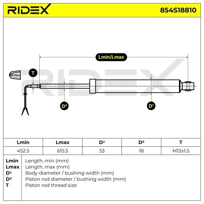 Stoßdämpfer RIDEX 854S18810 854S18810 - foto 8