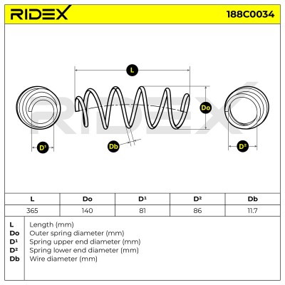 Fahrwerksfeder RIDEX 188C0034 188C0034 - foto 5