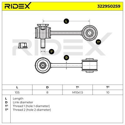 Stabilisator Stange RIDEX 3229S0259 3229S0259 - foto 6