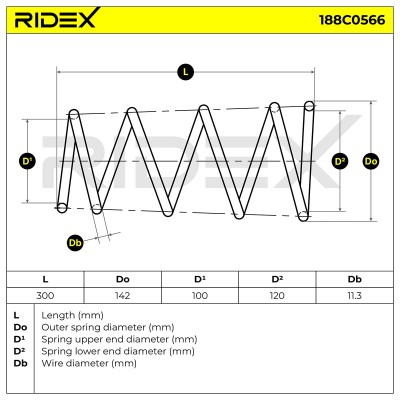 Fahrwerksfeder RIDEX 188C0566 188C0566 - foto 6