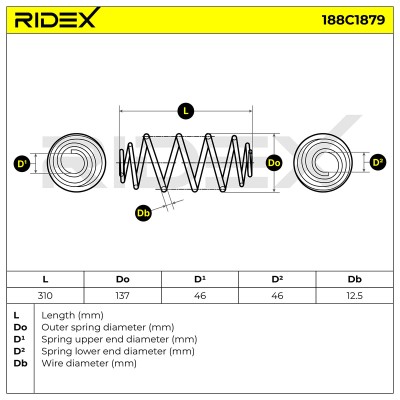 Fahrwerksfeder RIDEX 188C1879 188C1879 - foto 4