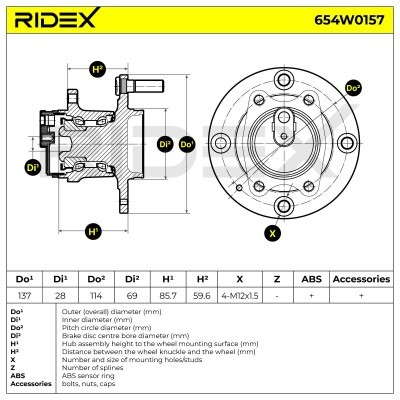 Radlager RIDEX 654W0157 654W0157 - foto 3