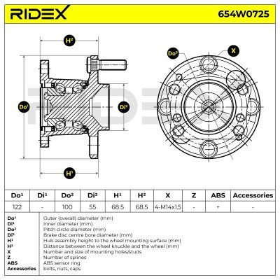 Radlager RIDEX 654W0725 654W0725 - foto 5