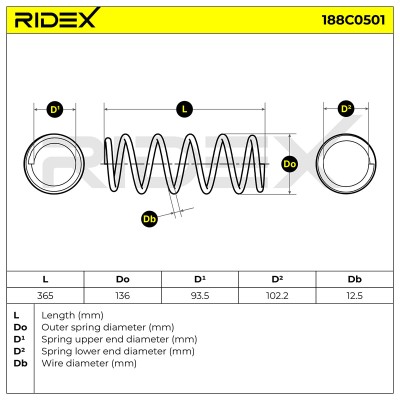 Fahrwerksfeder RIDEX 188C0501 188C0501 - foto 5