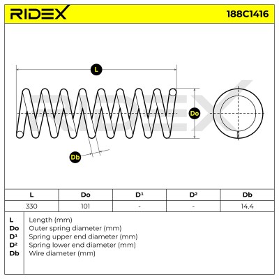 Fahrwerksfeder RIDEX 188C1416 188C1416 - foto 5