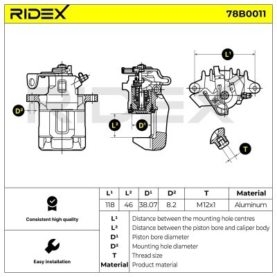 Bremssattel RIDEX 78B0011 78B0011 - foto 4