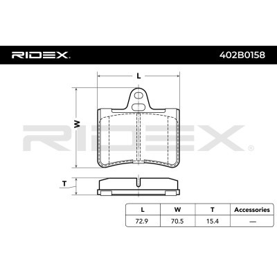 Bremsbeläge Satz RIDEX 402B0158 402B0158 - foto 3