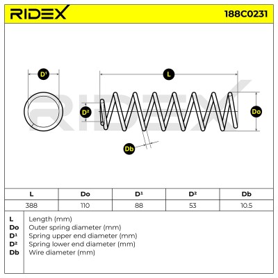 Fahrwerksfeder RIDEX 188C0231 188C0231 - foto 5