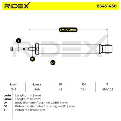 Stoßdämpfer RIDEX 854S1430 854S1430 - foto 7
