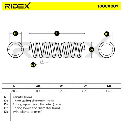 Fahrwerksfeder RIDEX 188C0087 188C0087 - foto 5