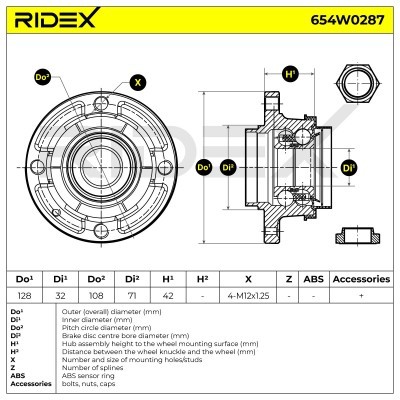 Radlager RIDEX 654W0287 654W0287 - foto 6