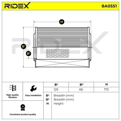 Luftfilter RIDEX 8A0551 8A0551 - foto 6