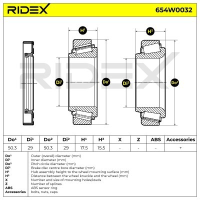 Radlager RIDEX 654W0032 654W0032 - foto 3