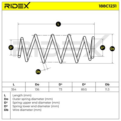 Fahrwerksfeder RIDEX 188C1231 188C1231 - foto 5