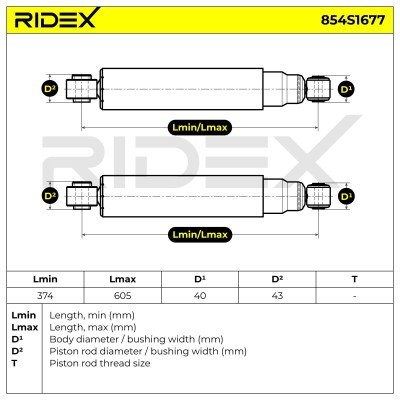 Stoßdämpfer RIDEX 854S1677 854S1677 - foto 5