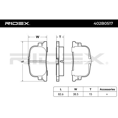Bremsbeläge Satz RIDEX 402B0517 402B0517 - foto 6