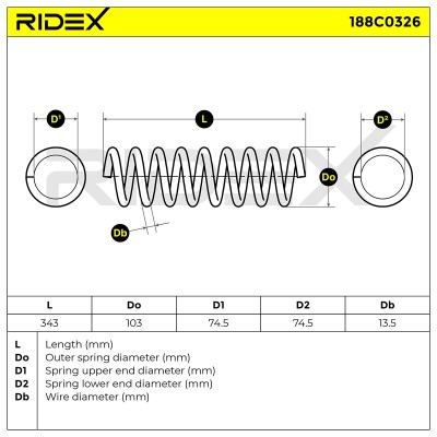 Fahrwerksfeder RIDEX 188C0326 188C0326 - foto 5