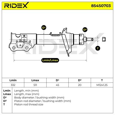 Stoßdämpfer RIDEX 854S0703 854S0703 - foto 6