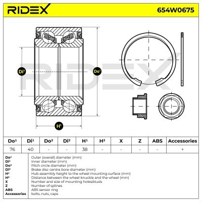 Radlager RIDEX 654W0675 654W0675 - foto 5