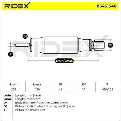 Stoßdämpfer RIDEX 854S1340 854S1340 - foto 6