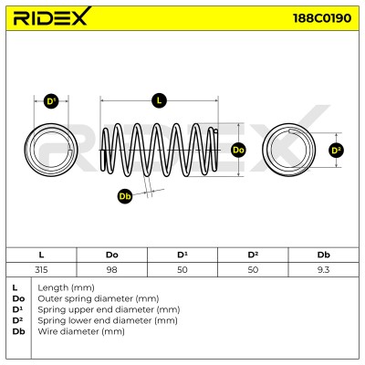 Fahrwerksfeder RIDEX 188C0190 188C0190 - foto 5