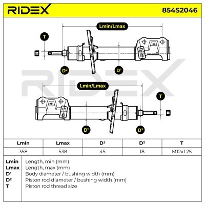 Stoßdämpfer RIDEX 854S2046 854S2046 - foto 8