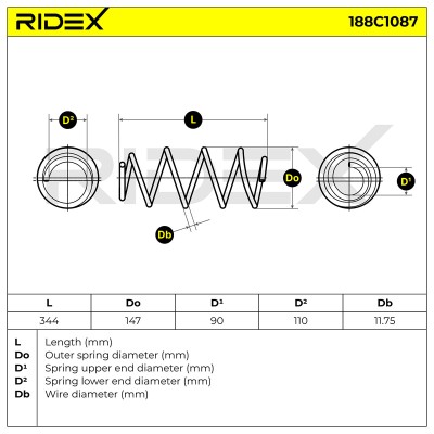 Fahrwerksfeder RIDEX 188C1087 188C1087 - foto 5