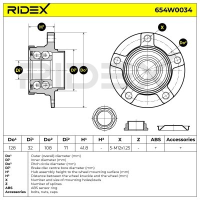Radlager RIDEX 654W0034 654W0034 - foto 7