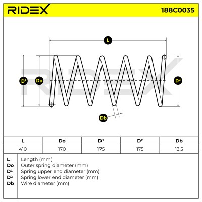 Fahrwerksfeder RIDEX 188C0035 188C0035 - foto 5