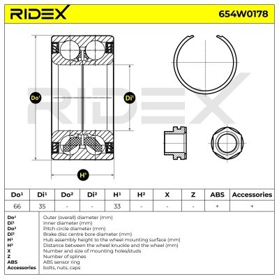 Radlager RIDEX 654W0178 654W0178 - foto 3