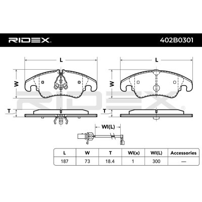 Bremsbeläge Satz RIDEX 402B0301 402B0301 - foto 3