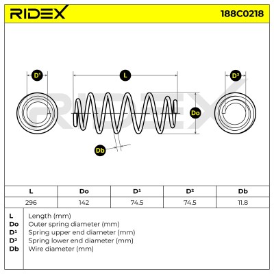 Fahrwerksfeder RIDEX 188C0218 188C0218 - foto 5