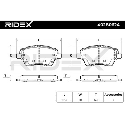 Bremsbeläge Satz RIDEX 402B0624 402B0624 - foto 7