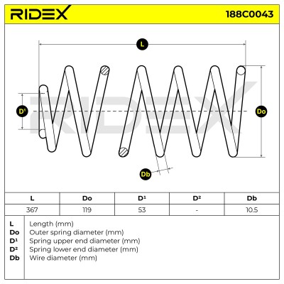 Fahrwerksfeder RIDEX 188C0043 188C0043 - foto 5