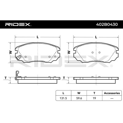 Bremsbeläge Satz RIDEX 402B0430 402B0430 - foto 4