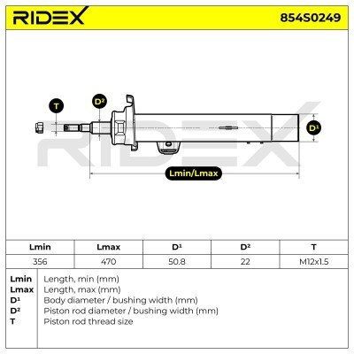 Stoßdämpfer RIDEX 854S0249 854S0249 - foto 7