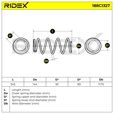 Fahrwerksfeder RIDEX 188C1327 188C1327 - foto 5