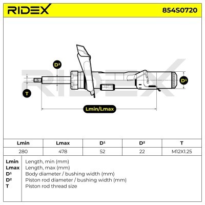 Stoßdämpfer RIDEX 854S0720 854S0720 - foto 9