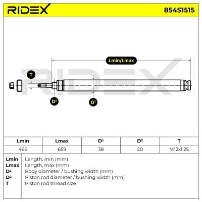 Stoßdämpfer RIDEX 854S1515 854S1515 - foto 5