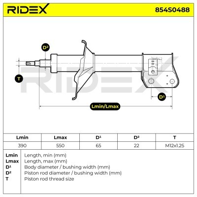 Stoßdämpfer RIDEX 854S0488 854S0488 - foto 8