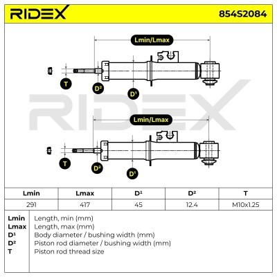 Stoßdämpfer RIDEX 854S2084 854S2084 - foto 8